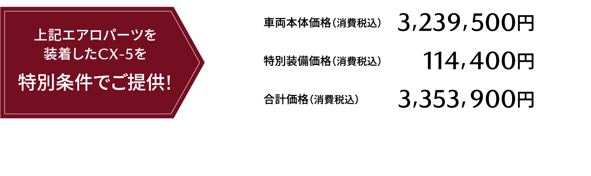 上記エアロパーツを装着したCX-5を特別条件でご提供!