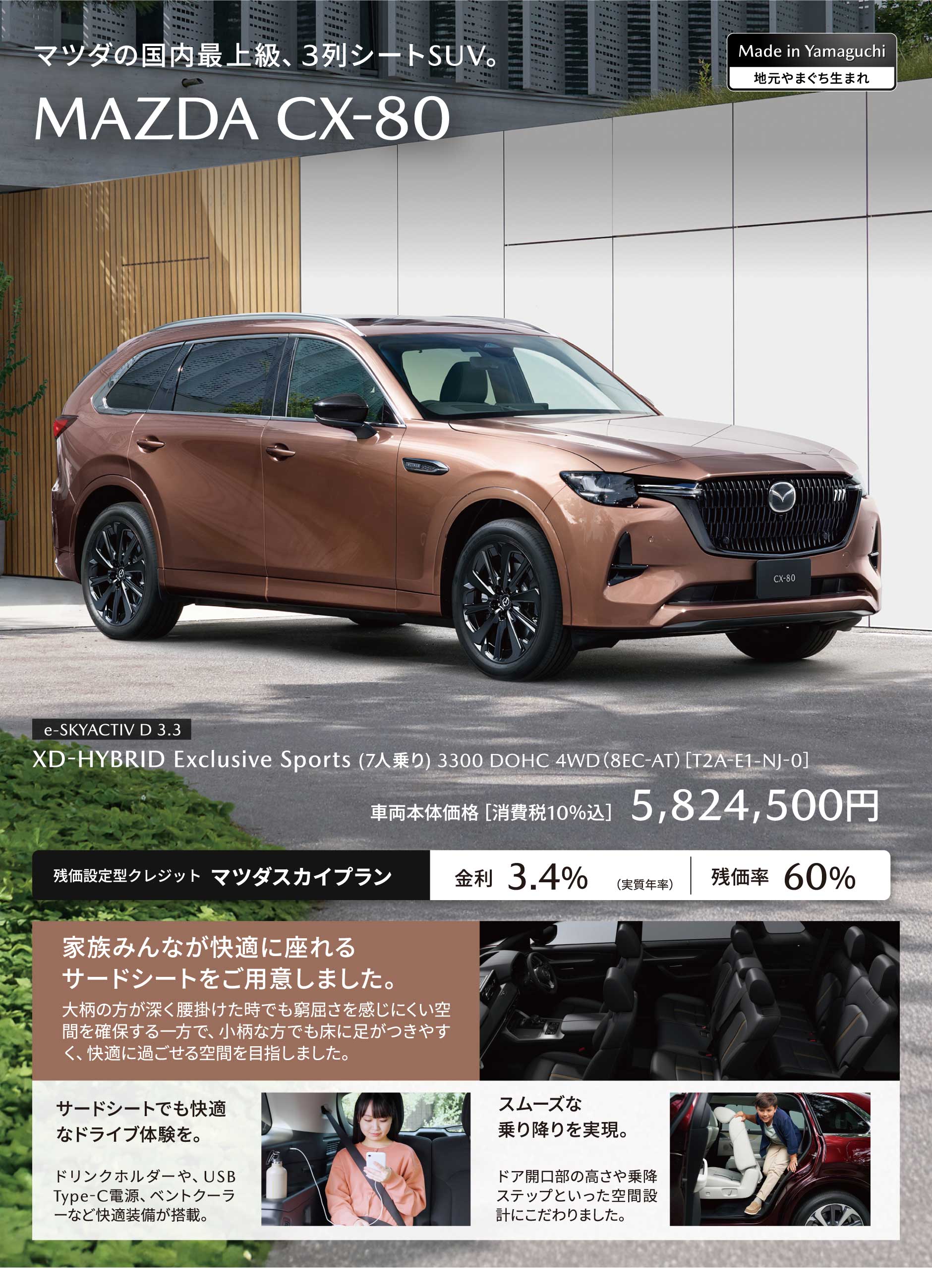 マツダの国内最上級、3列シートSUV。MAZDA CX-80