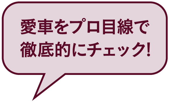 愛車をプロ目線で徹底的にチェック!