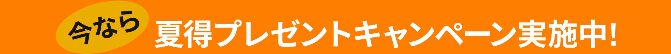 今なら夏得プレゼントキャンペーン実施中!